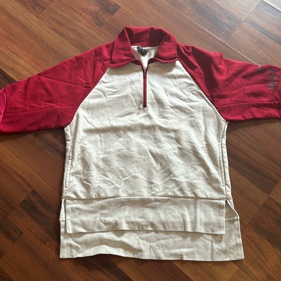 Nike XS Colorblock Gray/Pink/Red Pull Over Sweatshirt - Picture 3 of 7